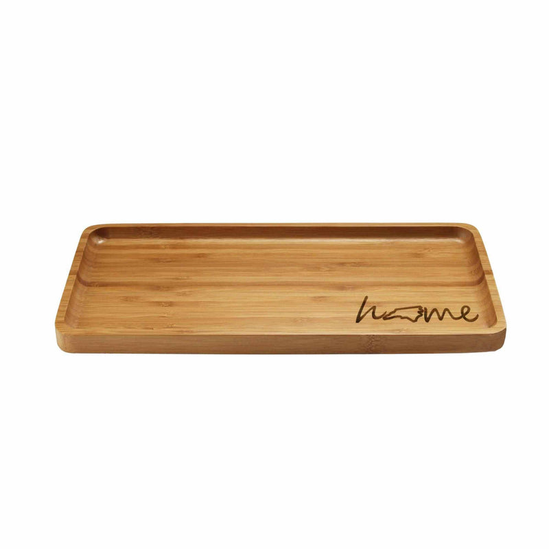 Engraved Bamboo Serving Tray - Home w/ State - Style 1 - North Carolina