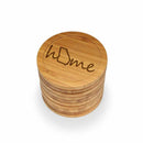 Home with State Style 1 Round Custom Engraved Bamboo Coaster Set