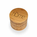 Home with State Style 2 Round Custom Engraved Bamboo Coaster Set
