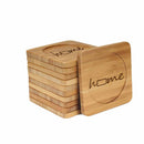 Home with State Style 1 Square Custom Engraved Bamboo Coaster Set