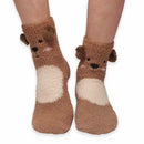 Animal Non-Slip Fuzzy Crew  Socks