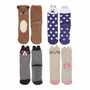 Animal Non-Slip Fuzzy Crew  Socks
