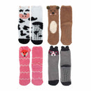 Animal Non-Slip Fuzzy Crew  Socks