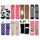 Animal Non-Slip Fuzzy Crew  Socks