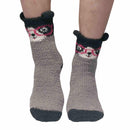 Animal Non-Slip Fuzzy Crew  Socks
