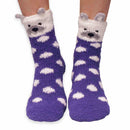 Animal Non-Slip Fuzzy Crew  Socks