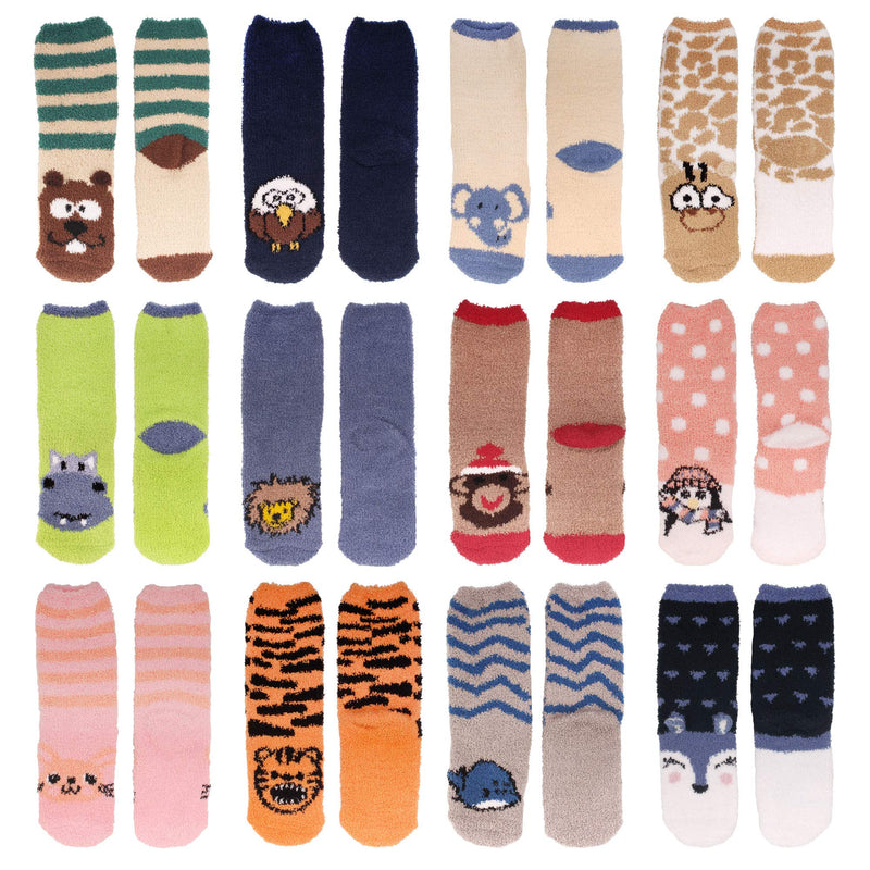 Fuzzy Cozy Microfiber Animal Socks Assortment