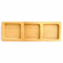 Multicompartment Indented Small Solid Bamboo Dishes - 7 inch x 2.4 inch