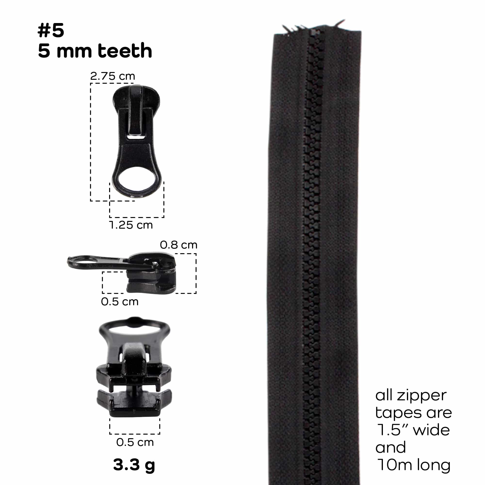 Plastic Zipper Tape with Delrin Locking Pulls