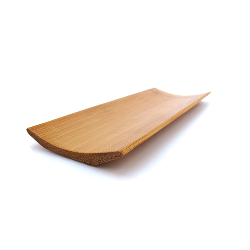 Reusable Bamboo Rectangle Serving Tray Plate -Black/Carbonized Brown - 7" x 2.8" - 10/30/100 Pieces