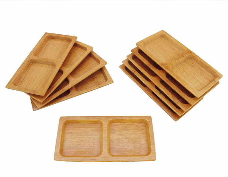 Small Solid Bamboo Dishes - 4.7" x 2.4" - Deep Square