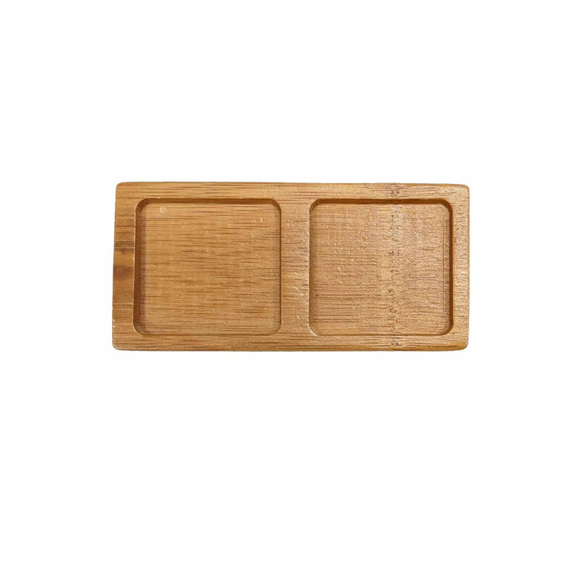 Small Solid Bamboo Dishes - 4.7" x 2.4" - Deep Square