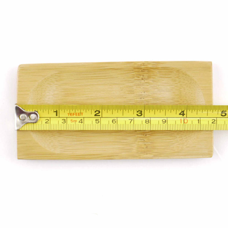Small Solid Bamboo Dishes - 4.7" x 2.4" Rectangle - Sharp Edge Oval
