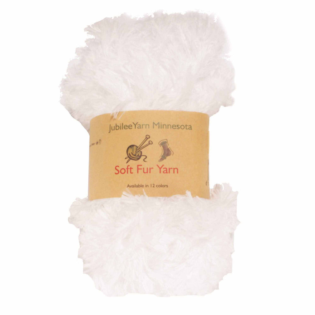 JubileeYarn Chunky Fluffy Faux Fur Eyelash Yarn - 100% Polyester -  100g/Skein - 2 Skeins - Brown and White 