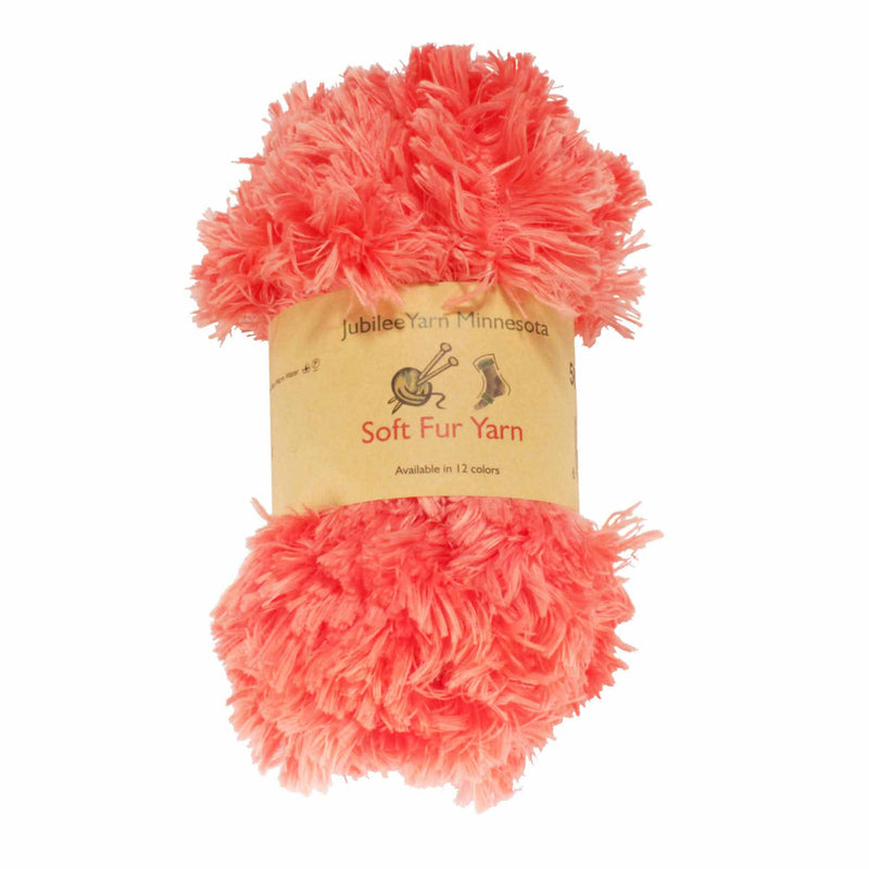 JubileeYarn Chunky Fluffy Faux Fur Eyelash Yarn - 100% Polyester -  100g/Skein - 2 Skeins - Red and White