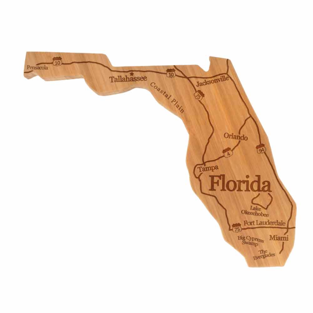 State Silhouette Engraved with Map: Various States