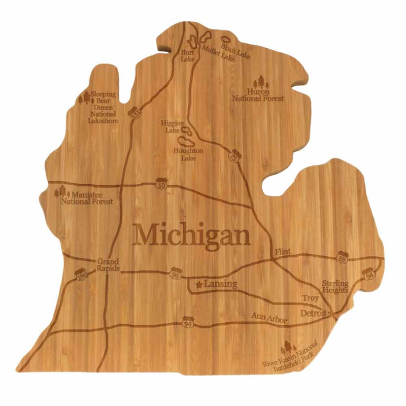 State Silhouette Engraved with Map - Various States