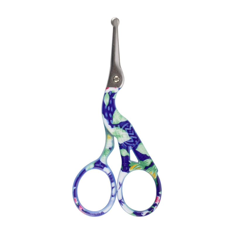 Blue, rounded tip scissors