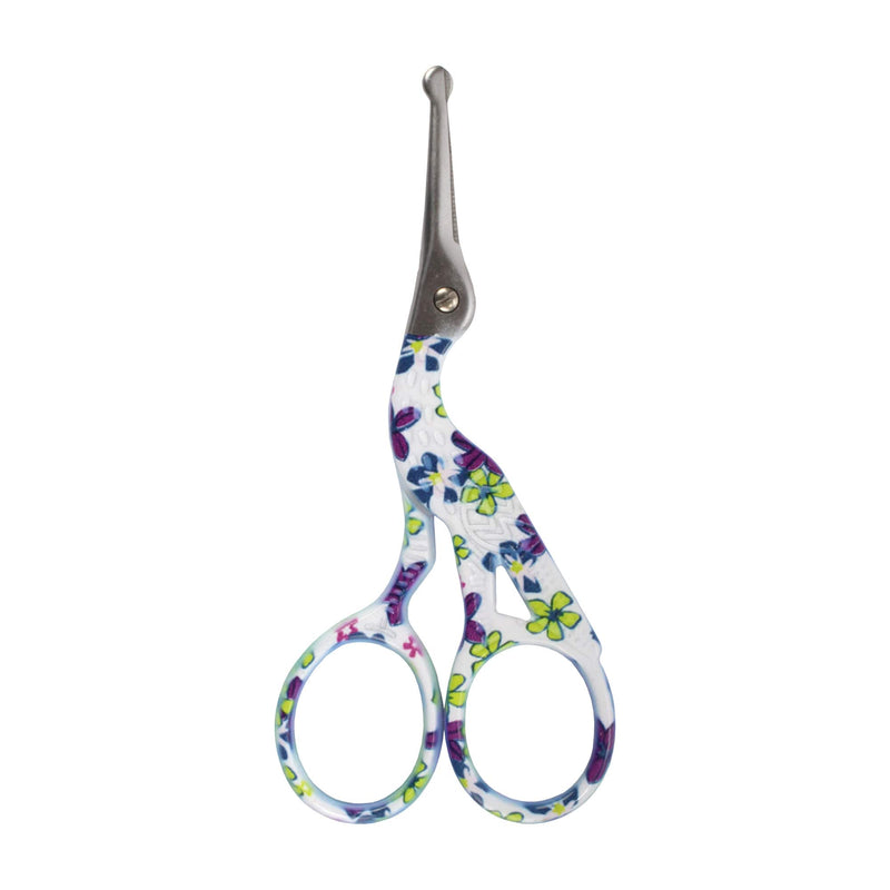 Purple, rounded tip scissors