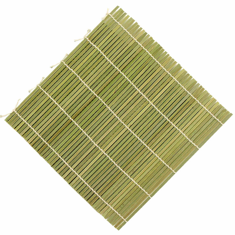 Green or Natural Bamboo Sushi Rolling Mats and Rice Paddles - 10, 30, 100, 1000
