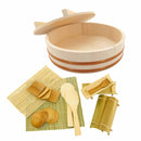 19pc Sushi Oke Tub with Lid Hangiri Sushi Making Set