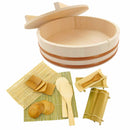 19pc Sushi Oke Tub with Lid Hangiri Sushi Making Set