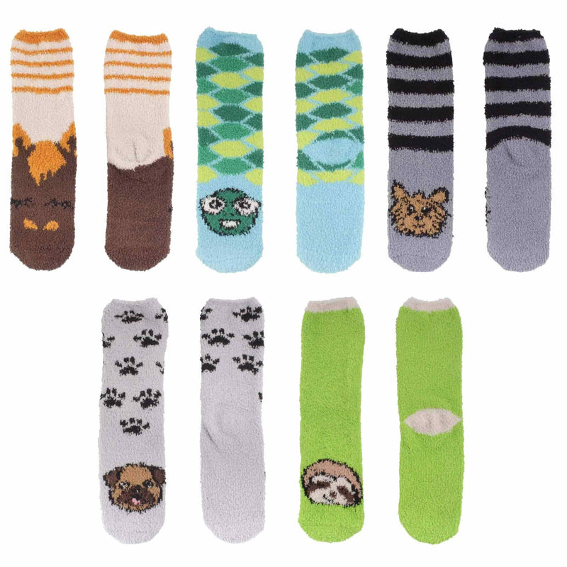BambooMN Super Soft Cozy Warm Cute Animal Non-Slip Fuzzy Crew Winter Socks,  1 Pair