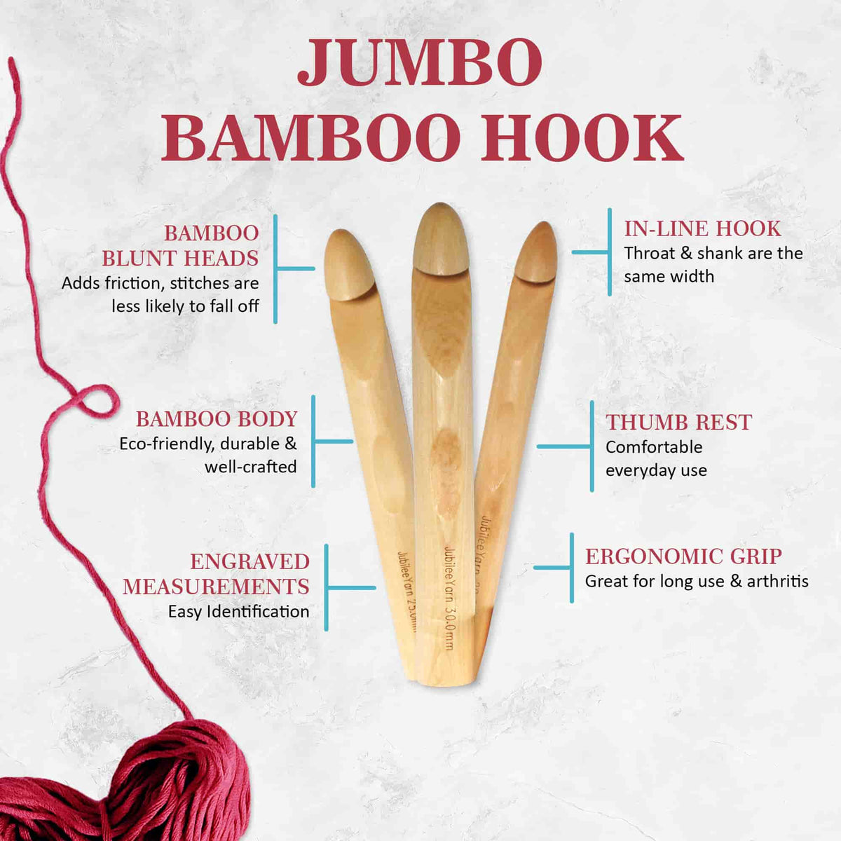 JubileeYarn Jumbo Bamboo Crochet Hook