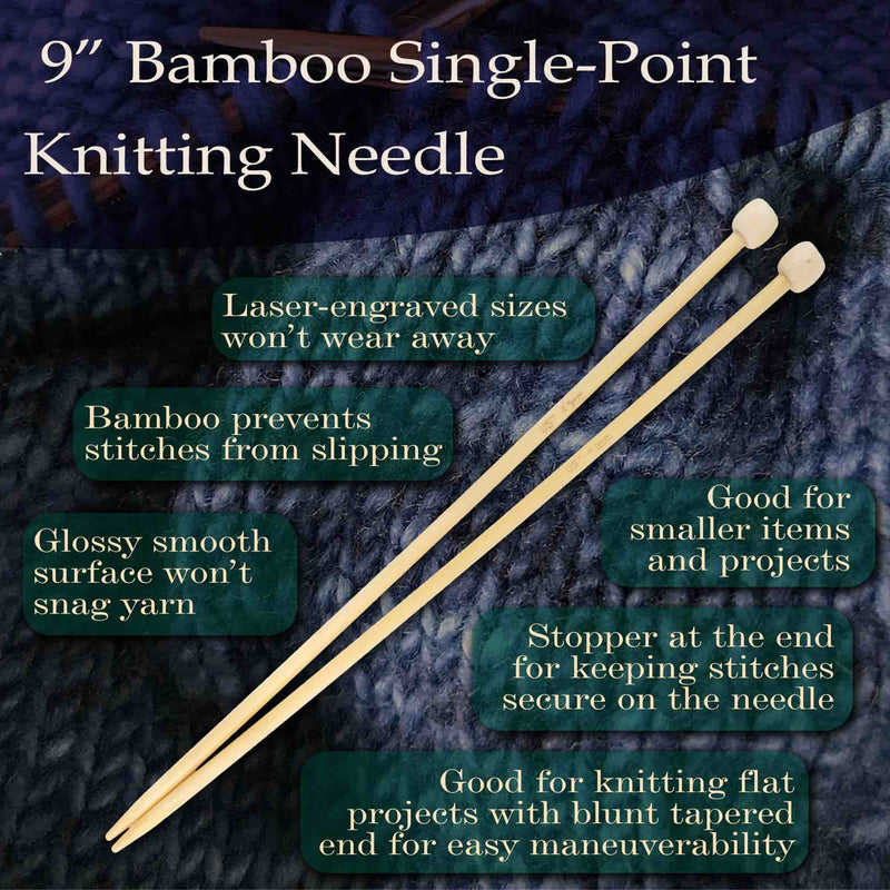 9in knittng needle info