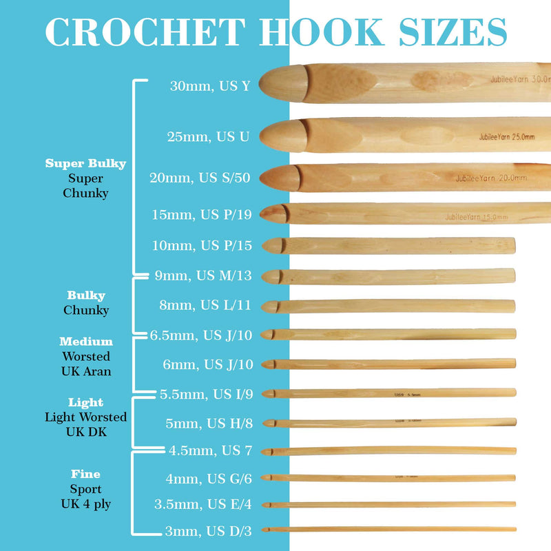 crochet hooks size chart