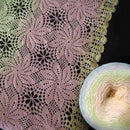 ombre scarf with cake next to it