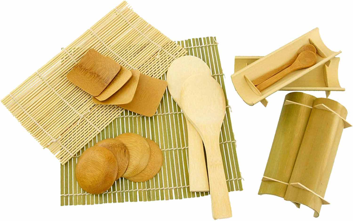 19pc Sushi Oke Tub with Lid Hangiri Sushi Making Set