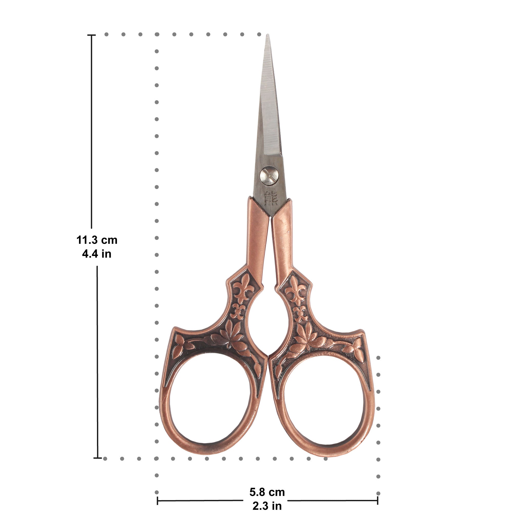 Embroidery Scissors with Decorative Antique Style Handles Dimensions
