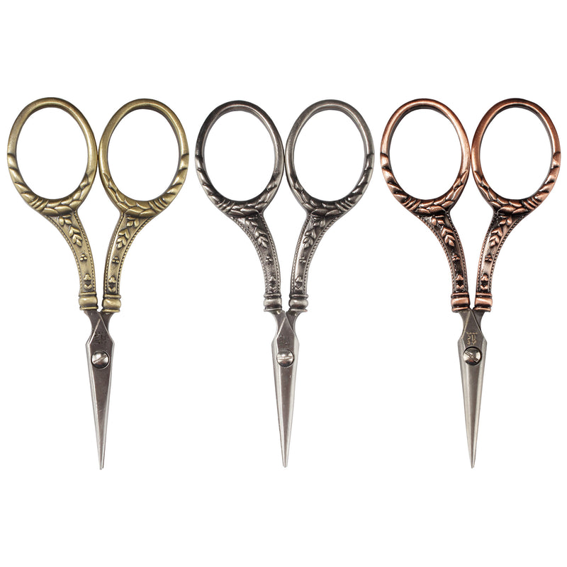 Embroidery Scissors with Decorative Cast Floral Handles