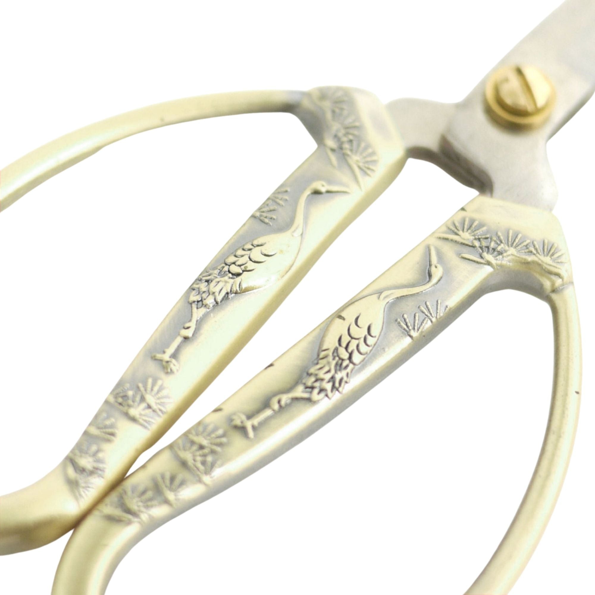 Embroidery Scissors with Decorative Crane Motif Handles Handle