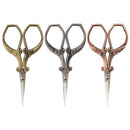 Embroidery Scissors with Decorative Chinese Wing and Cloud Motif Handles Antique Silver, Bronze, Copper