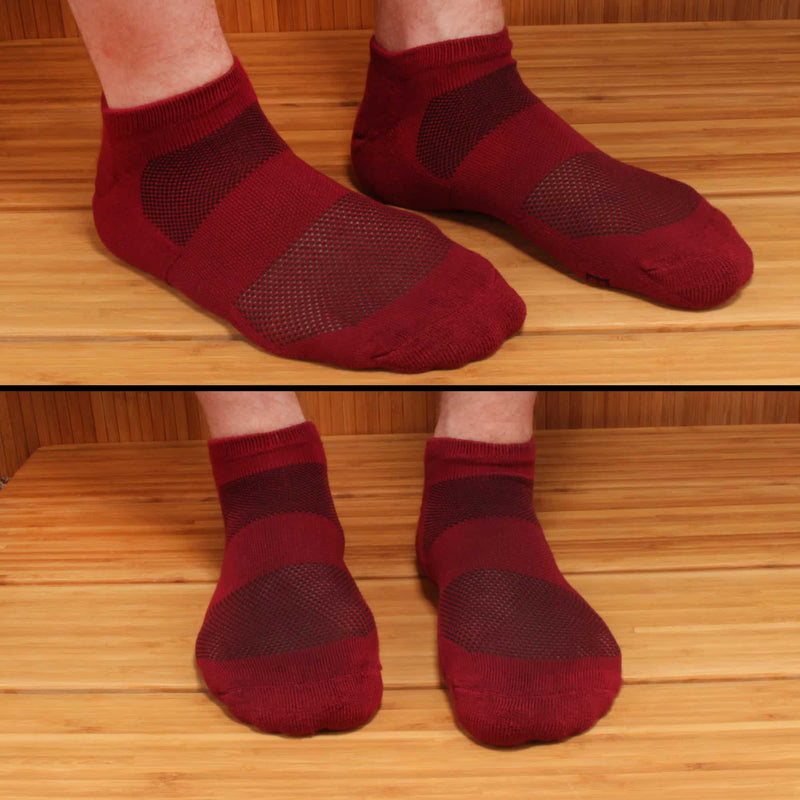 maroon bamboo ankle socks lifestyle picture