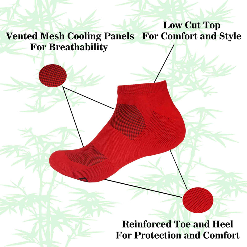 red bamboo ankle socks infographic