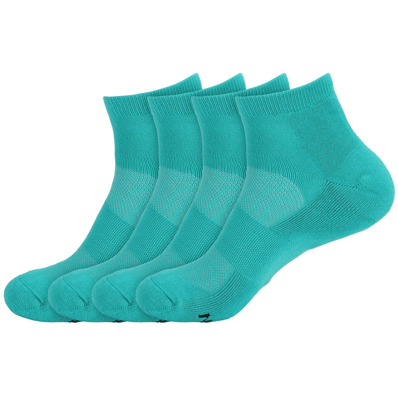 Cushioned Quarter Length Socks Made of Rayon from Bamboo to Wick Away Moisture - 4 Pairs - Unisex Sizing