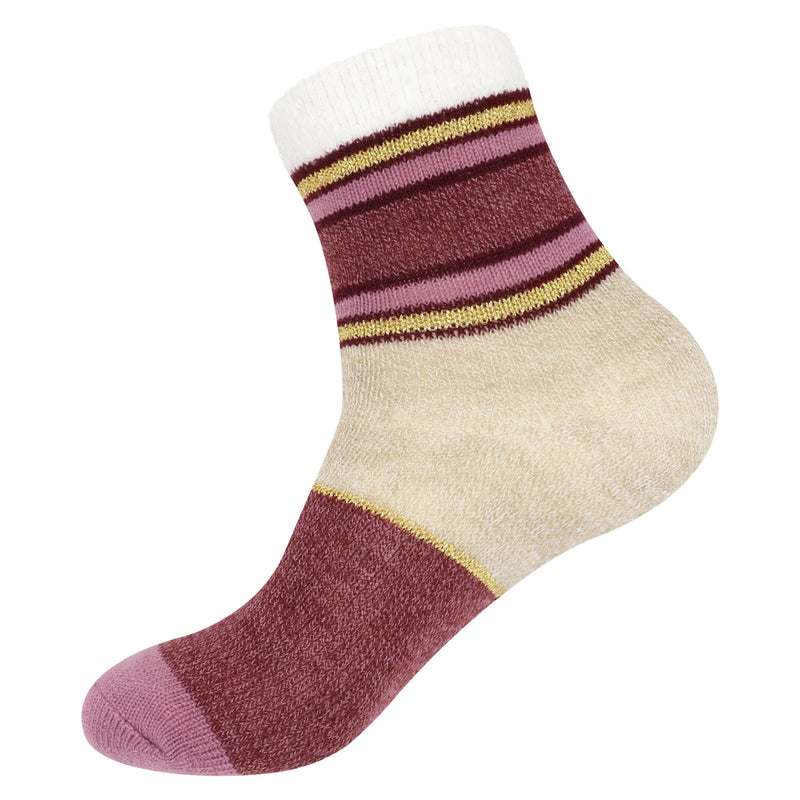 pink/beige/yellow patterned sock