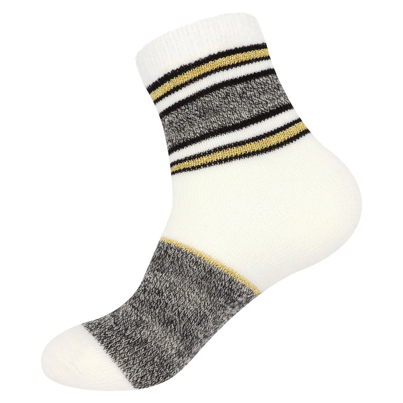 white/grey/yellow patterned sock