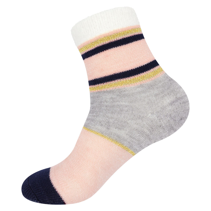pink/grey/yellow/black patterned sock