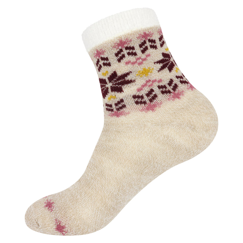 off white/pink/yellow patterned sock