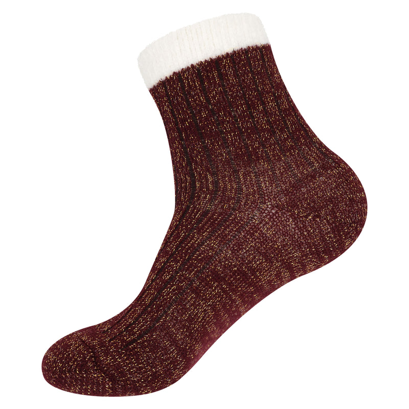 dark red patterned sock