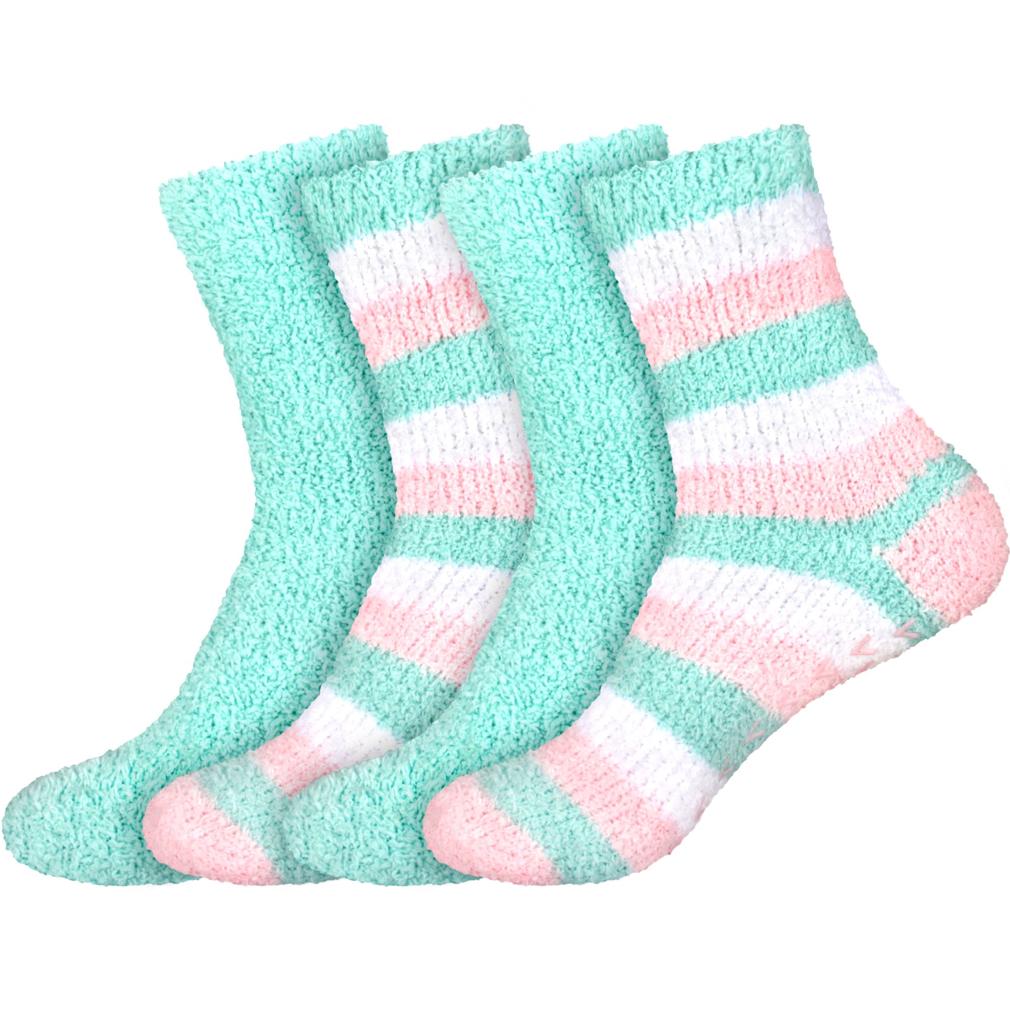 Assorted Fuzzy Stripe Solid Non-Slip Home Socks