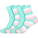 Assorted Fuzzy Stripe Solid Non-Slip Home Socks