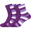 Assorted Fuzzy Stripe Solid Non-Slip Home Socks