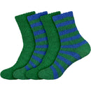 Assorted Fuzzy Stripe Solid Non-Slip Home Socks