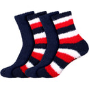 Assorted Fuzzy Stripe Solid Non-Slip Home Socks