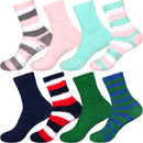 Assorted Fuzzy Stripe Solid Non-Slip Home Socks